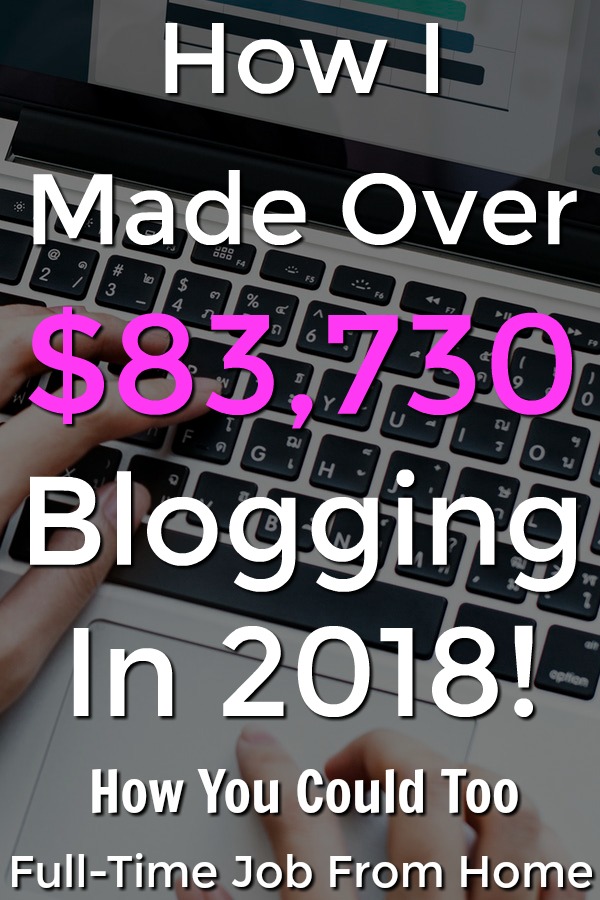 In 2018 I Made Over $83,000 Blogging! Learn Exactly Where that Income came from and if you're interested in making a passive online income with a blog, you can see exactly where I learned to make money blogging!