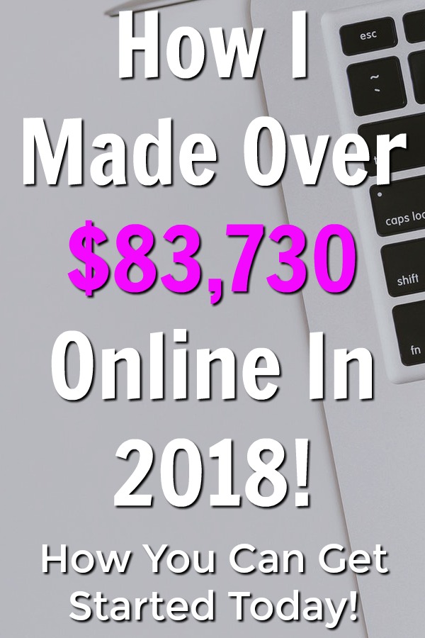 In 2018 I Made Over $83,000 Online From Home! Learn Exactly Where that Income came from and if you're interested in making a passive online income online, you can see exactly where I learned to make money a huge income online