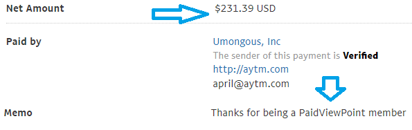 paidviewpoint payment proof