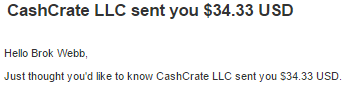 cash crate payment