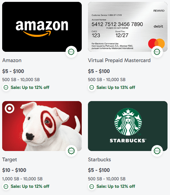 swagbucks gift card options