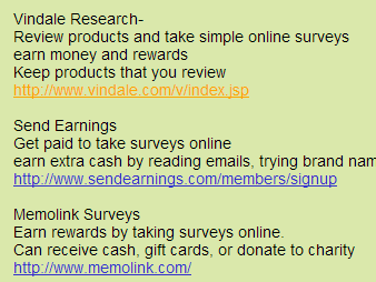 New Edge Surveys List of Survey Sites