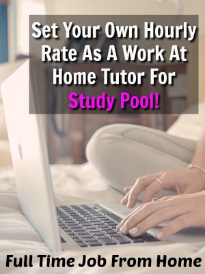 Did you know you can work at home as an online tutor? You can even set your own hourly rate at an awesome site called Study Pool!