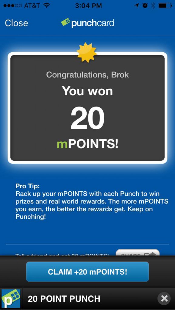 punchcard app reward points