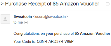 sweatcoin payment proof