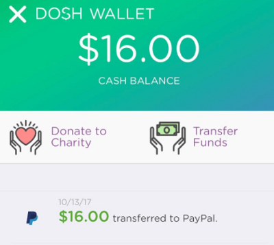 Dosh app payment proof