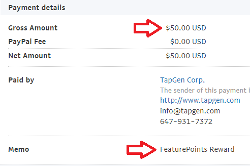 feature points app payment