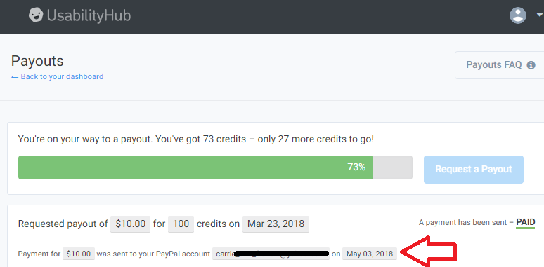 usabilityhub payment proof
