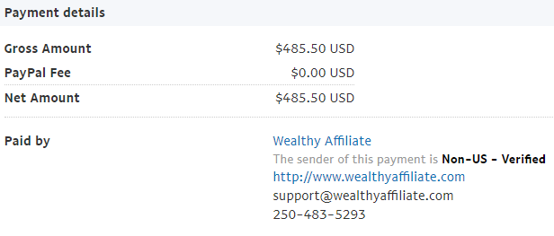 Wealthy Affiliate Payment Proof 