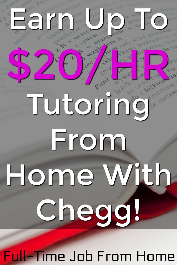 Did you know you could work at home as a tutor on your own time and make extra cash? With Chegg you can tutor any subject you're knowledgeable about from home and earn up to $20/HR!