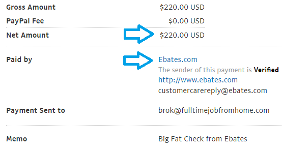 ebates payment proof