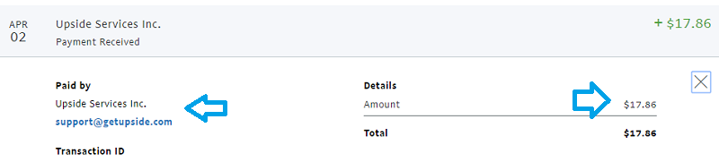getupside march payment proof