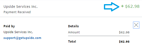 getupside app payment proof