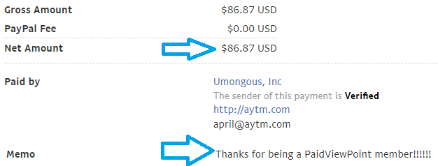 paidviewpoint payment proof