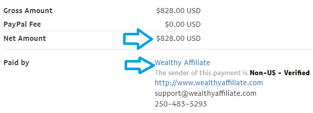 wealthy affiliate university payment proof