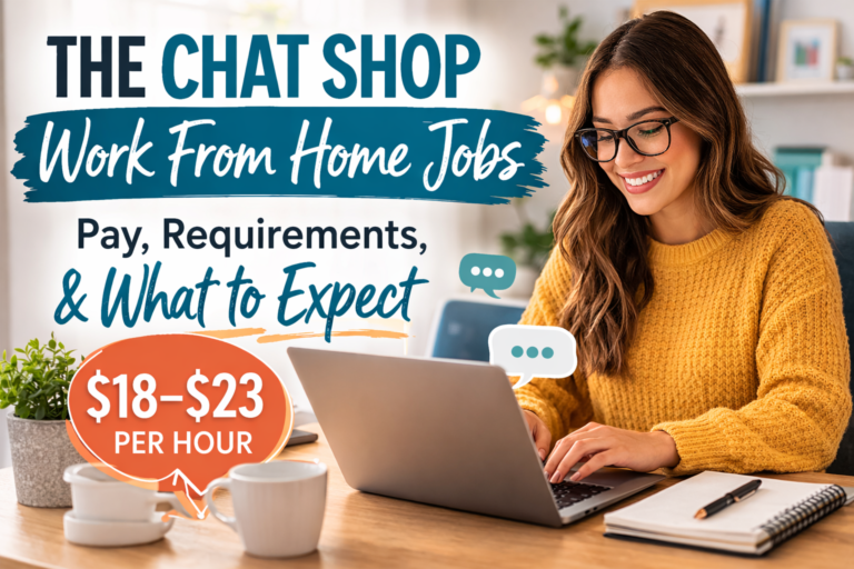 Looking for work from home chat jobs? The Chat Shop hires remote live chat agents to help customers through website chat. Learn the pay, requirements, schedule, and how to apply for these remote jobs.