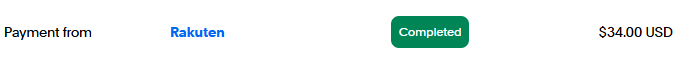 rakuten payment proof paypal payment