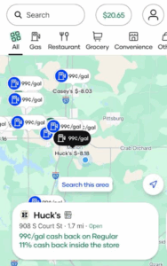 upside app offers map